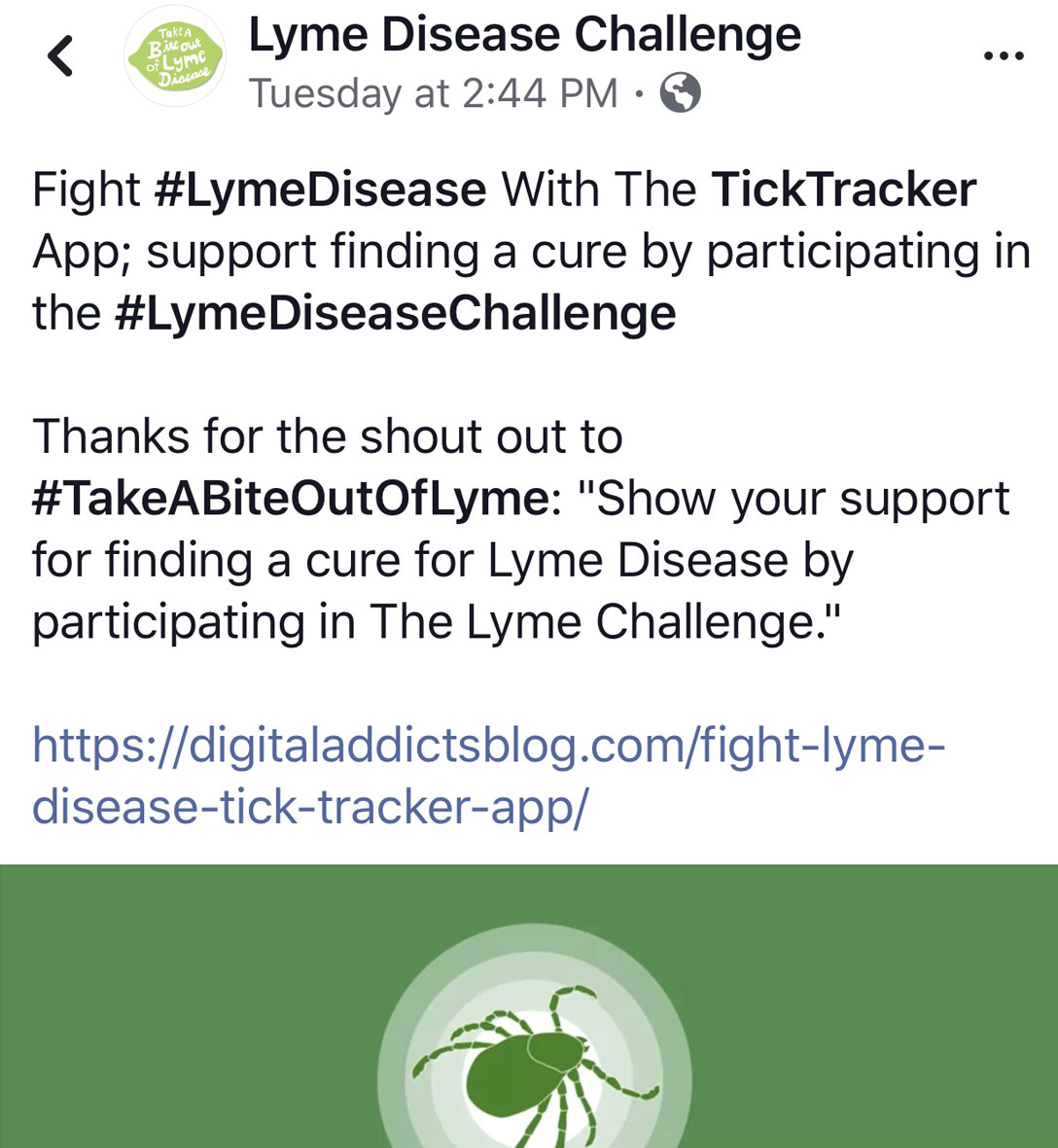 TickTraceker_Endorsement_LymeDiseaseChallenge